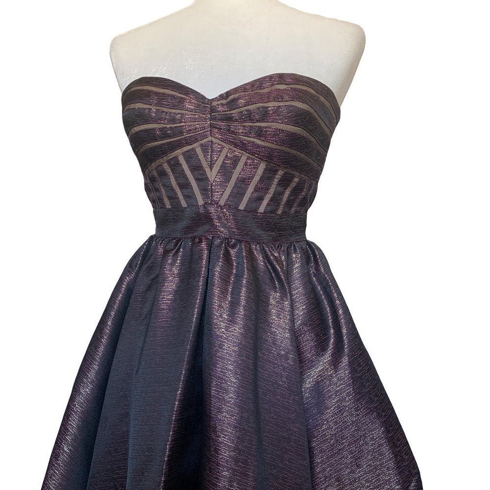 AQUA COCKTAIL METALLIC MIDI DRESS